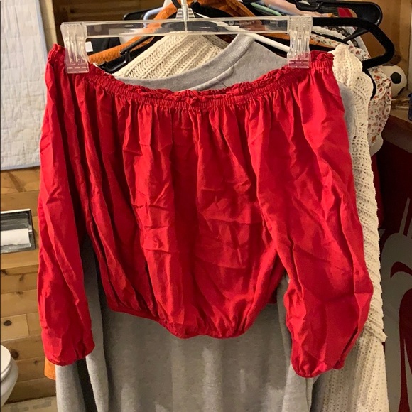 Brandy Melville Tops - Brandy Melville Red Off The Shoulder